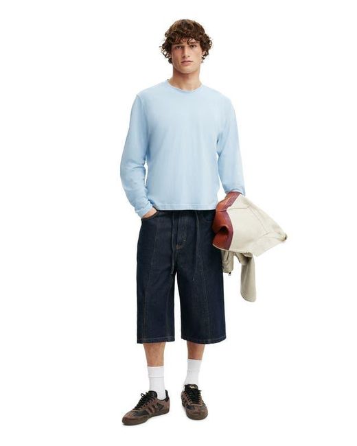 Cotton On Blue Cropped Fit Long Sleeve for men