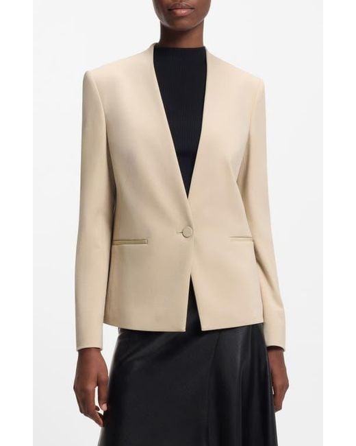 Boss Natural Jemma Collarless Jacket