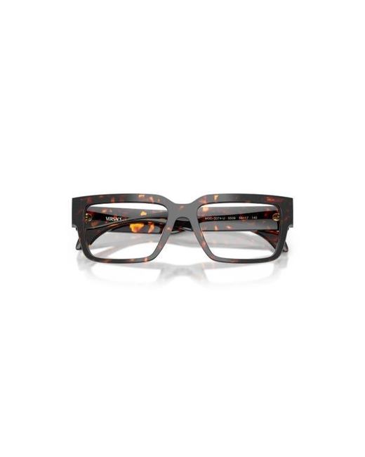 Versace Brown 55Mm Rectangle Optical Glasses for men