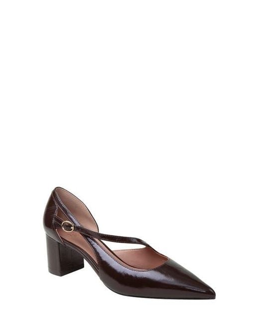 Linea Paolo Brown Biondy Pointed Toe Half D'Orsay Pump