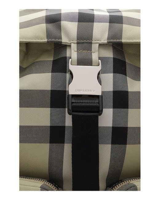 Burberry Green Medium Check Backpack for men