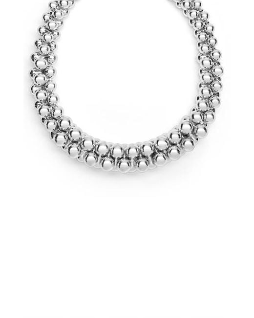 Lagos Metallic Caviar Bubbly Beaded Collar Necklace