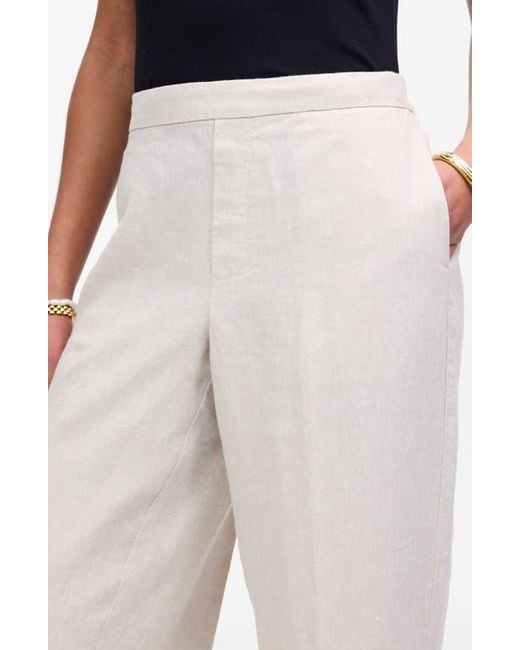 Madewell White The Easy Linen Pull-On Pants