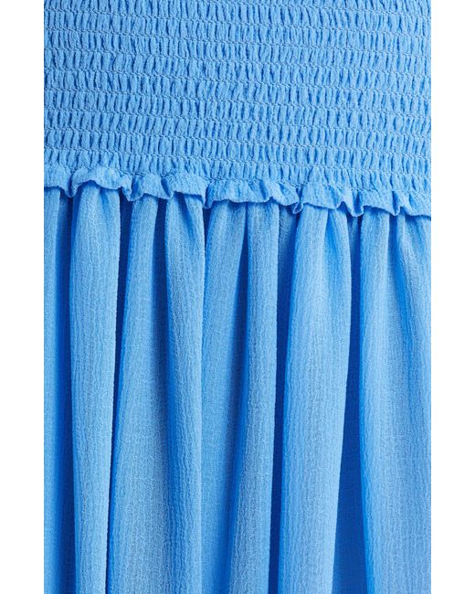Ramy Brook Blue Calista Strapless Georgette Cover-up Dress