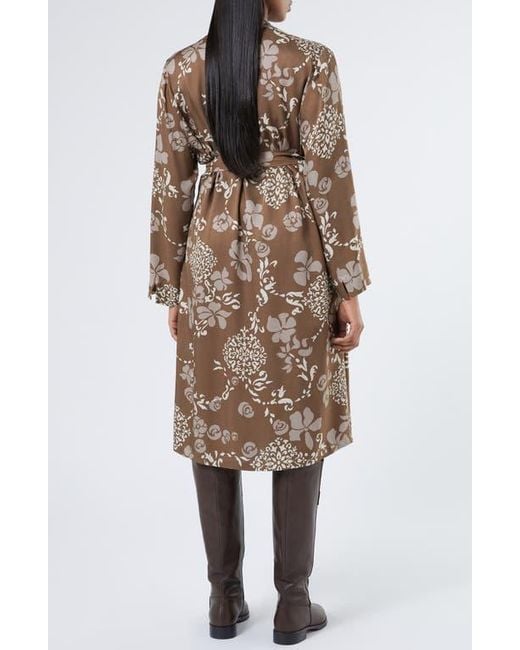 Marina Rinaldi Natural Teiera Floral Long Sleeve Shirtdress