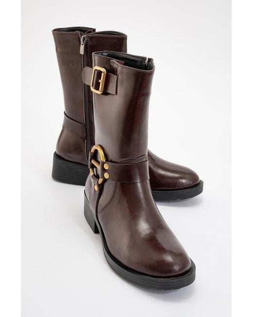 Prologue Shoes Brown Fies Buckled Boot
