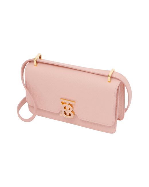 Burberry Mini Tb Leather Shoulder Bag in Pink Lyst