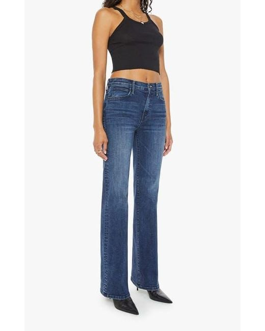 Mother Blue The Kick It High Waist Straight Leg Jeans