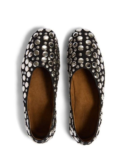 Khaite Black Jane Stud Ballet Flat
