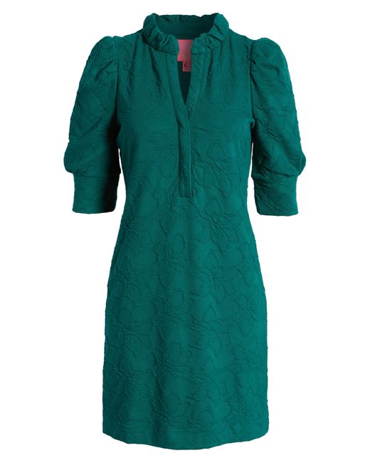 Lilly Pulitzer Elsey Floral Jacquard Puff Sleeve Dress in Green | Lyst