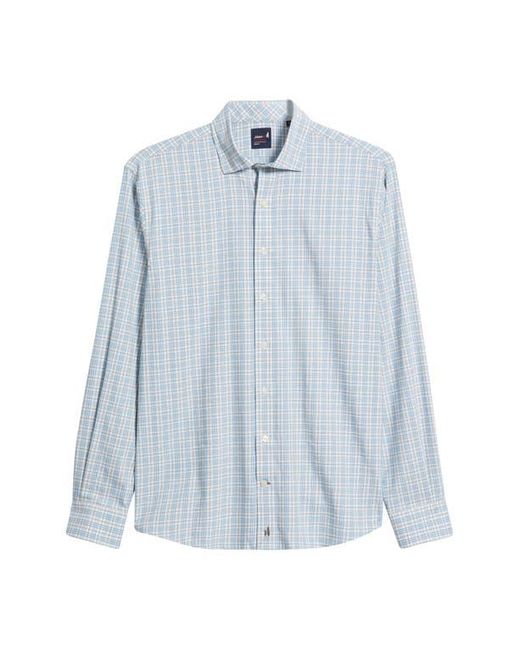 Johnnie-o Blue Ferdinand Plaid Performance Button-Up Shirt for men