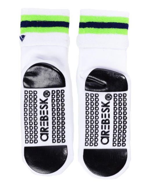 Arebesk Black Foldover Terry Grip Quarter Socks