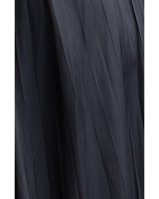 Ulla Johnson Black Zora Long Sleeve Pleated Satin Maxi Dress