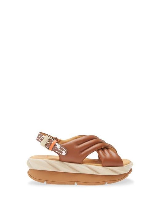 4Ccccees Brown Mellow Mana Platform Slingback Sandal