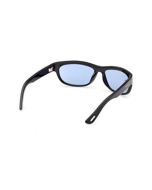 Tom Ford Blue Anders 62Mm Oversize Rectangular Sunglasses for men