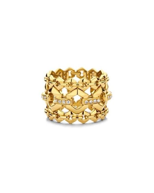 DRIES CRIEL Metallic Diamond Link Ring
