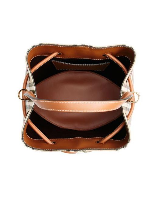 Burberry Black Small Check Coated Canvas Bucket Bag