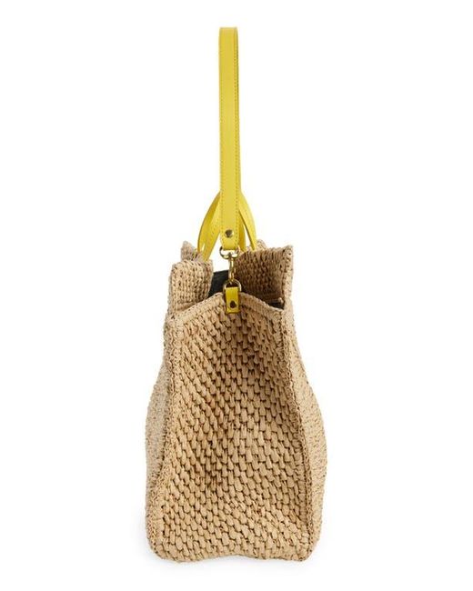 Clare V. Metallic Simple Woven Raffia Tote Bag