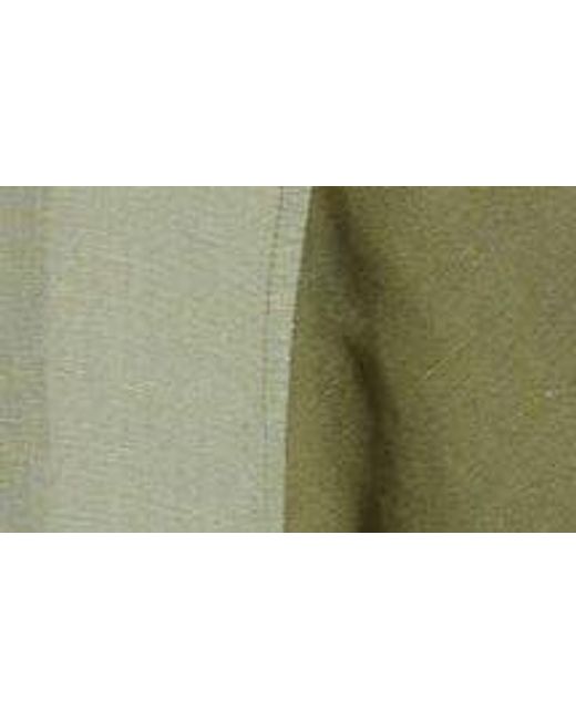 RVCA Green Vacancy Colorblock Short Sleeve Linen Blend Button-up Shirt for men