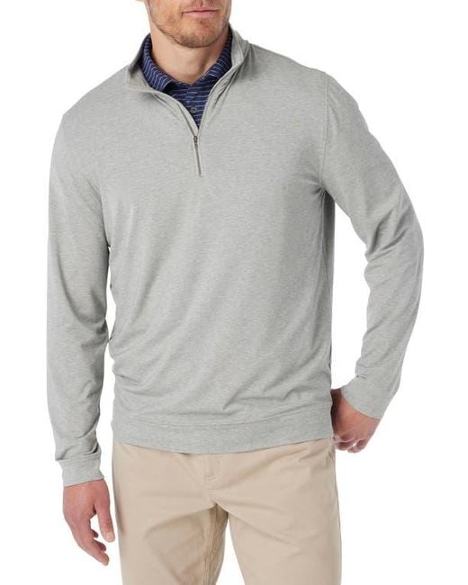 Fair Harbor Gray Compass Performance Quarter Zip for men