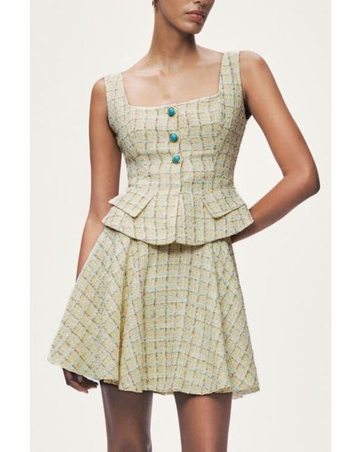 Nocturne Gray Button Accessory Tweed Bustier