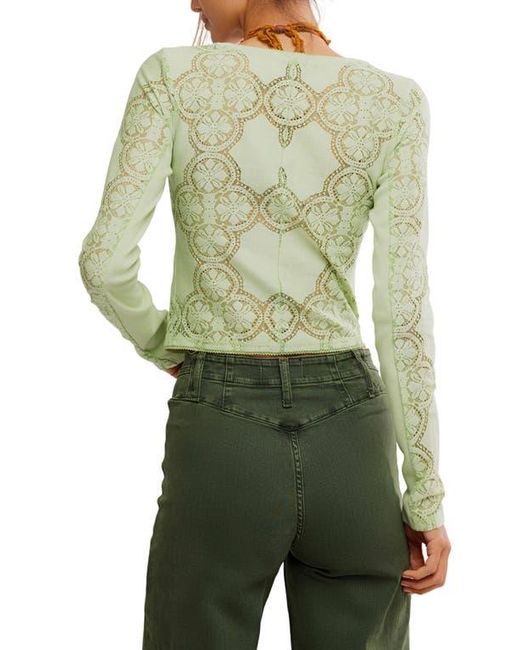 Free People Green Jae Button-Up Top