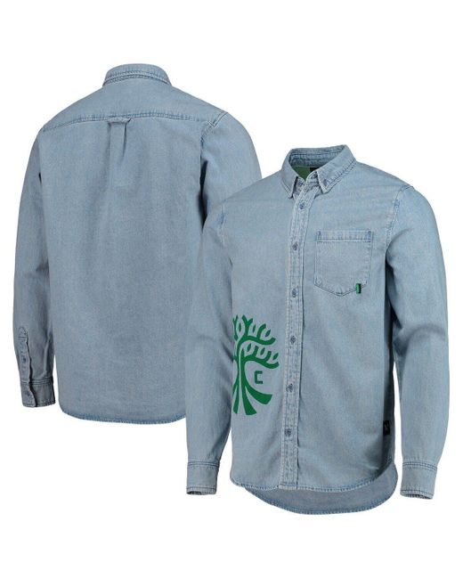 The Wild Collective Blue Austin Fc Denim Button-down Long Sleeve Shirt At Nordstrom for men