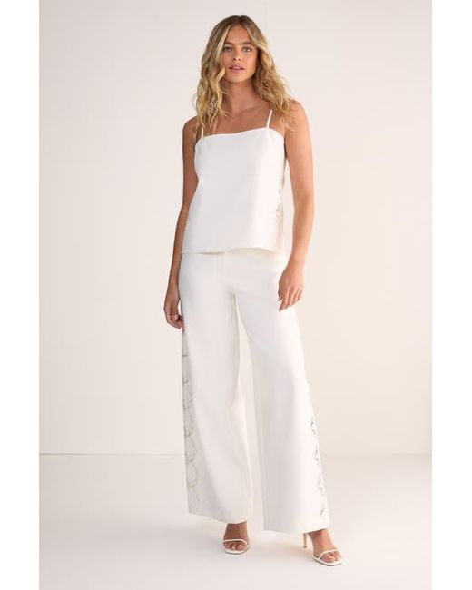Nasty Gal White Tailored Cutwork Side Strappy Top
