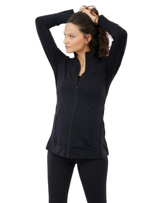 Ingrid & Isabel Blue Maternity Side Zip Active Jacket