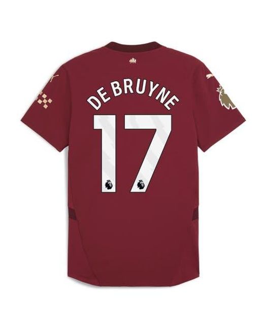 PUMA Red Kevin De Bruyne Manchester City 2024/25 Third Authentic Player Jersey for men