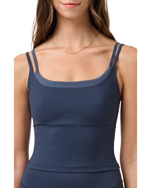 Travis Mathew Blue Move Double Strap Crop Tank