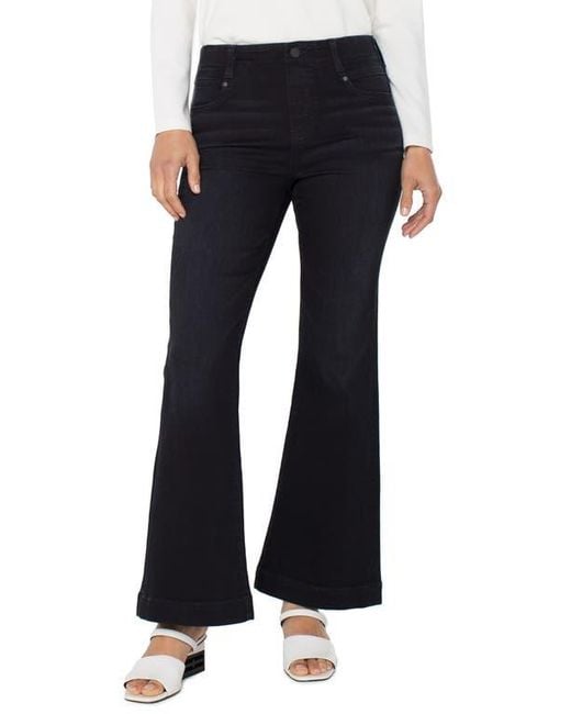 Liverpool Los Angeles Blue Gia Glider Pull-On High Waist Flare Jeans