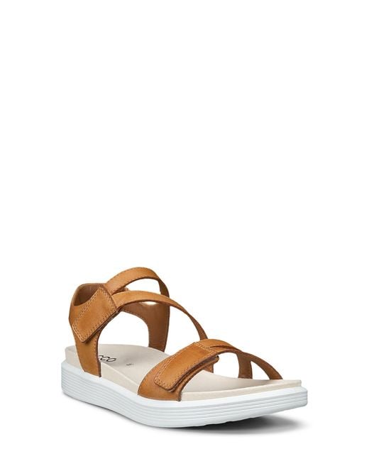 Ecco Brown Soft Three Strap Sandal