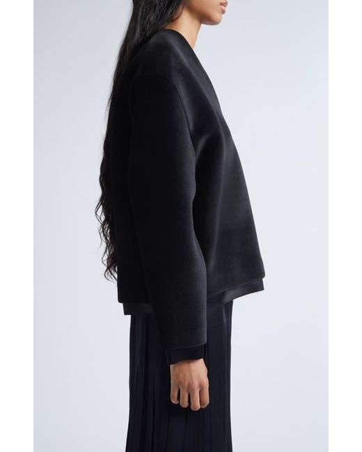 Jil Sander Black Double Layer V-Neck Sweater