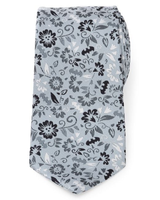 Cufflinks Inc. Gray Batman Floral Silk Tie for men