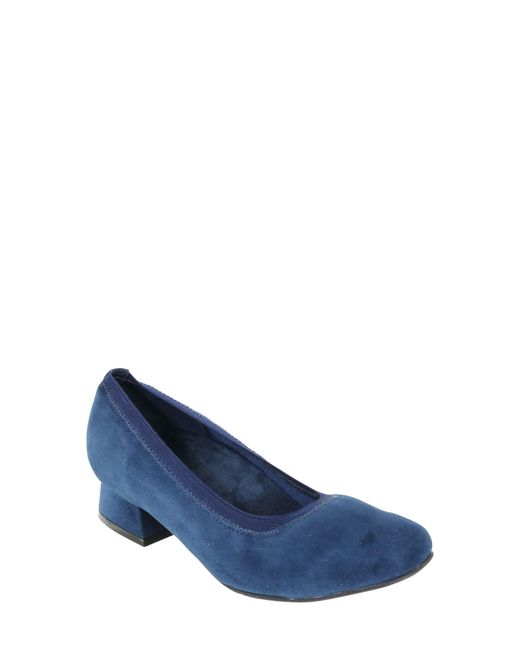 David Tate Blue Fab Square Toe Pump