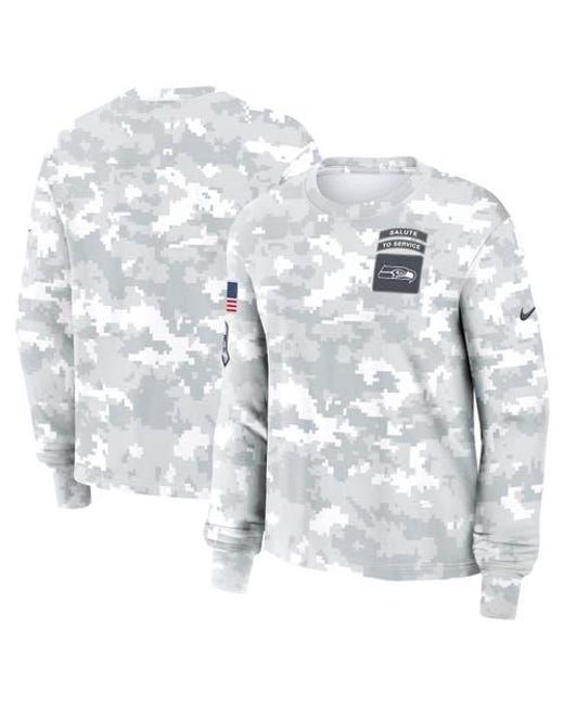 Nike White Seattle Seahawks 2024 Salute To Service Performance Long Sleeve T-Shirt