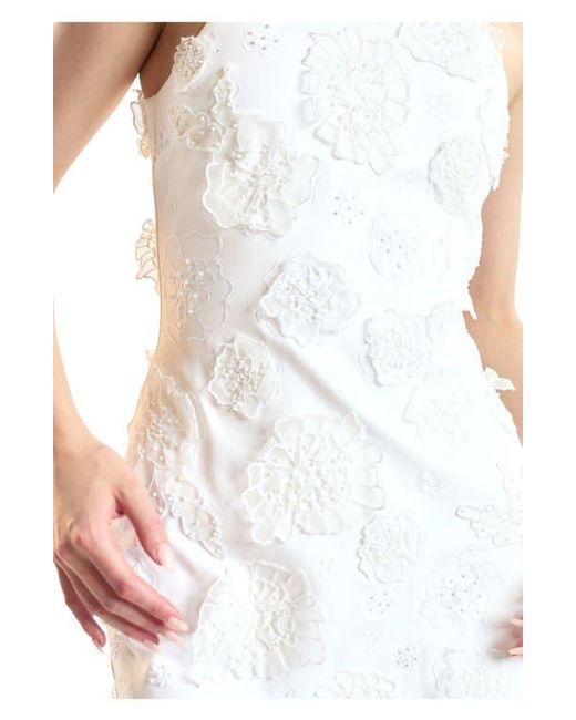 Cynthia Rowley White Pop Floral Applique Mini Dress