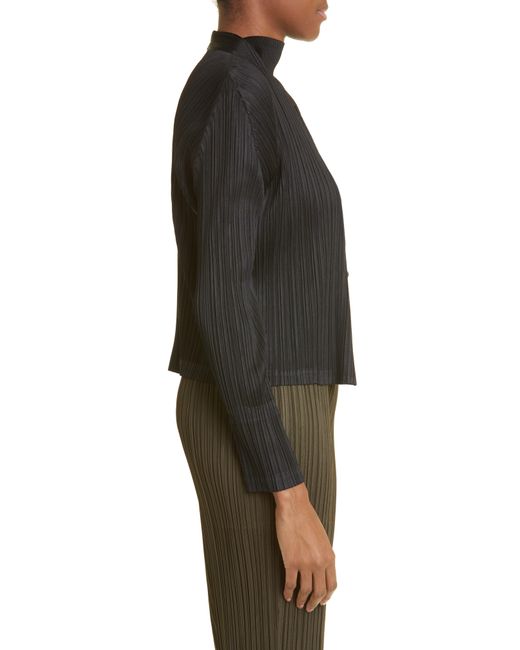 Pleats Please Issey Miyake Black Monthly Colors December Pleated Cardigan