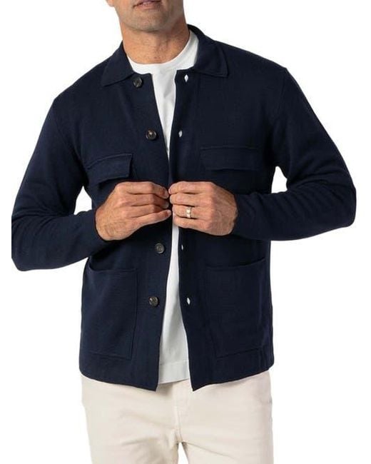 Robert Talbott Blue Landon Sweater Jacket for men