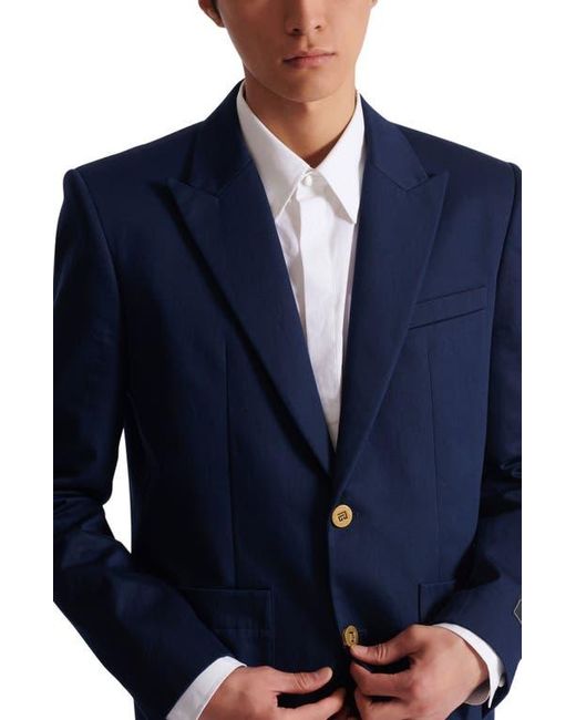 Balmain Blue Cotton Twill 2-Button Jacket for men