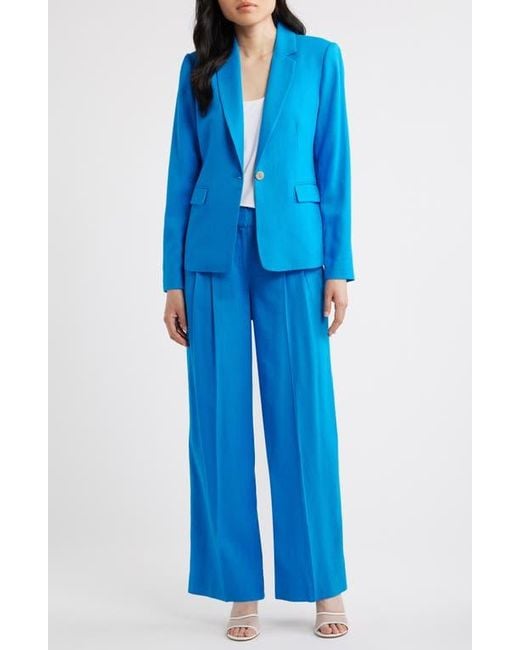 Tahari Blue One-Button Blazer