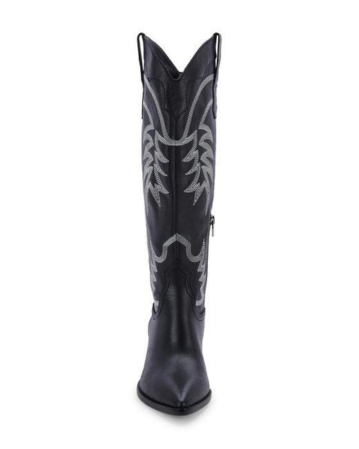Dolce Vita Solida Western Boot In Black Leather At Nordstrom Rack