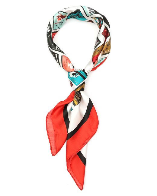 Kate Spade Matchbox Silk Square Scarf in Red | Lyst