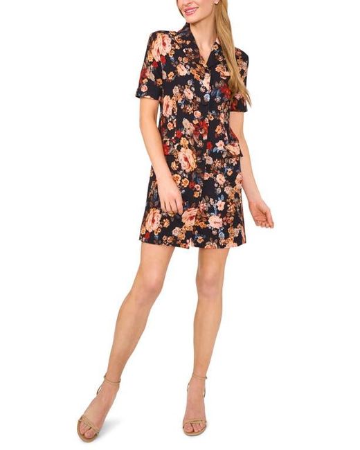 Ted Baker Multicolor Tailored Floral Short Sleeve Shirtdress