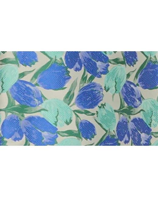 Adrianna Papell Blue Floral Jacquard Fit & Flare Dress