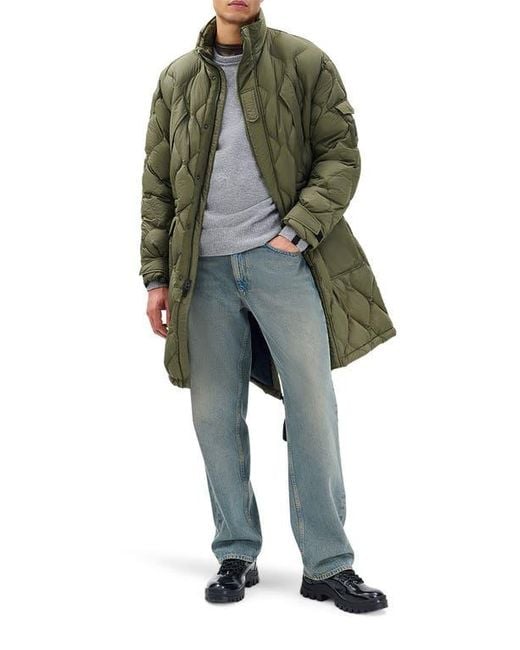 Rag & Bone Green Dane Quilted Down Parka for men