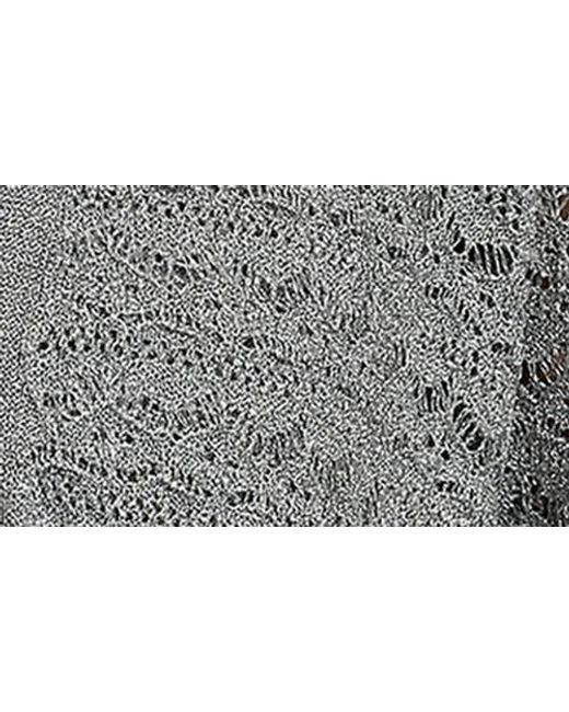 Donna Karan Gray Metallic Open Cardigan