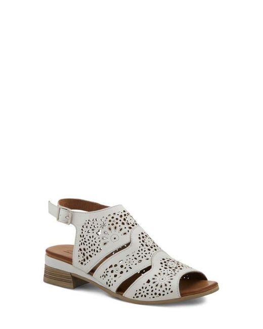 Spring Step White Plasma Ankle Strap Sandal