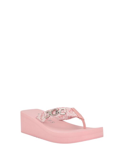 guess siarra wedge flip flop